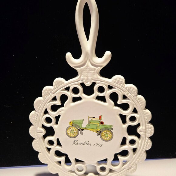 Vintage Cast Iron Trivets With Oldsmobile 1903 & Rambler 1902 Designs - Picture 3 of 7